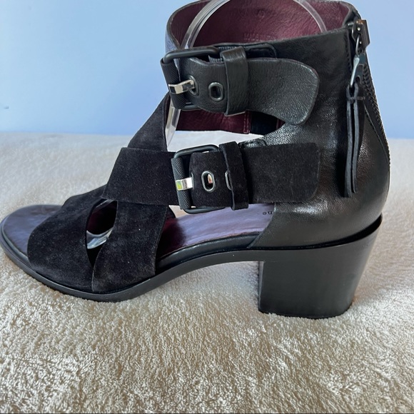 RAG & BONE CHUNKY STRAPPY BLACK LEATHER SUEDE MADRID CITY SANDAL SIZE 40 - Picture 12 of 13